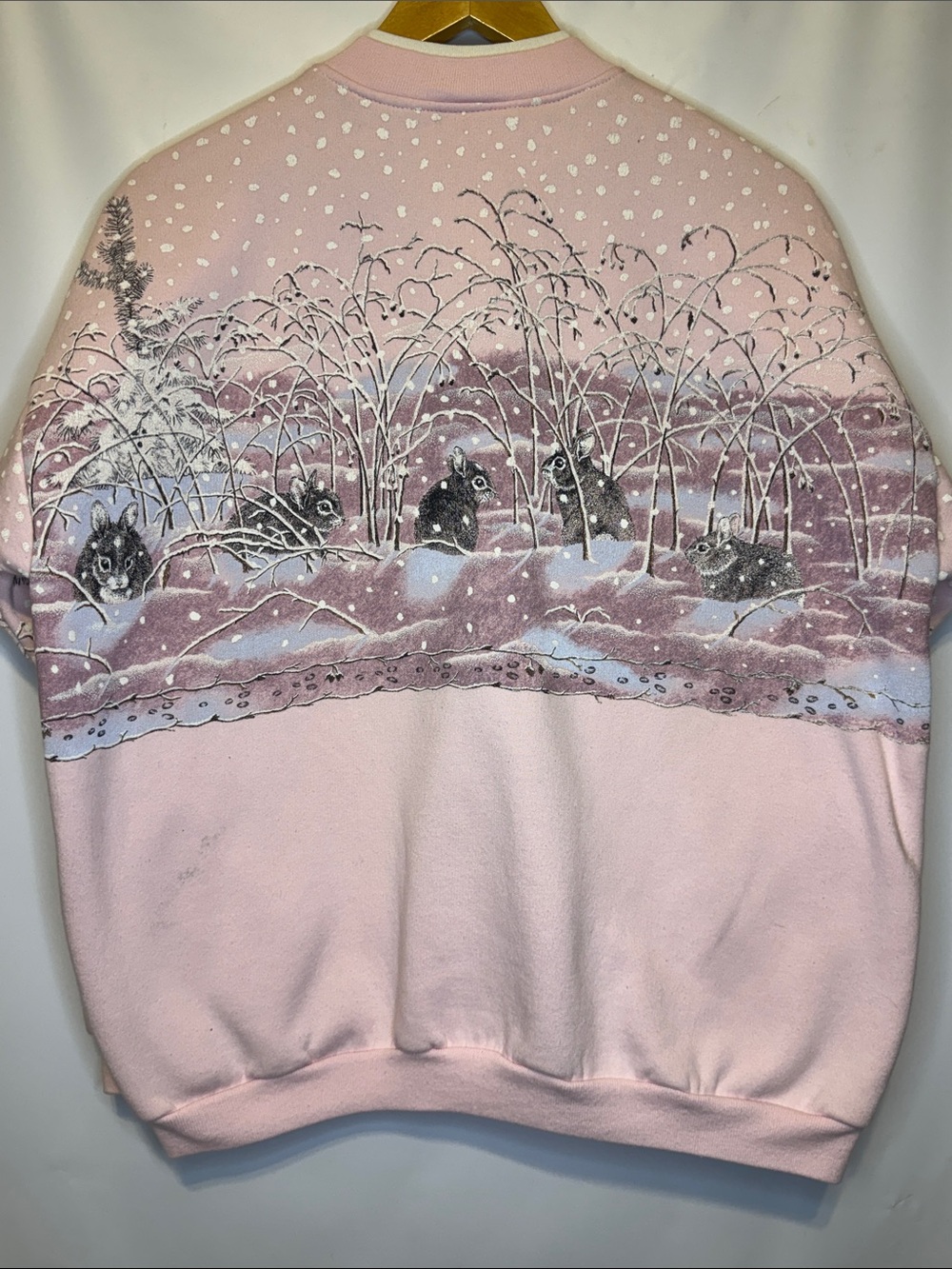 Vintage 90s Artisans Sunschein Designs "Bunnies in the Snow" Button-Up - L to XL